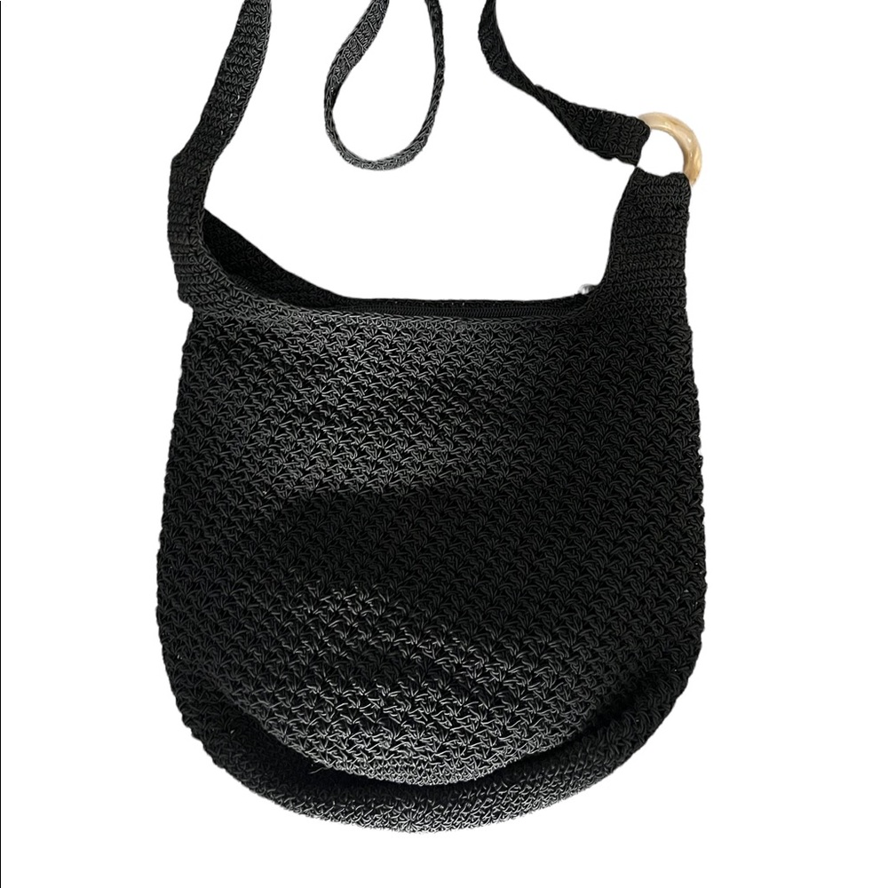 Chain Weave Pattern Lined Black Crossbody/Shoulde… - image 2